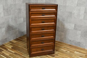 PB4CK53 Karimoku karimoku QE2054 slim chest W59.7cm adjustment chest of drawers 7 step do lower drawer .. retro arrangement chest of drawers storage side chest 