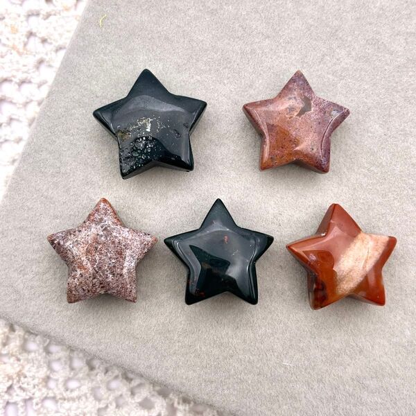 【5個セット】オーシャンジャスパー 星 スター ピーズ パーツ 天然石 パワーストーン