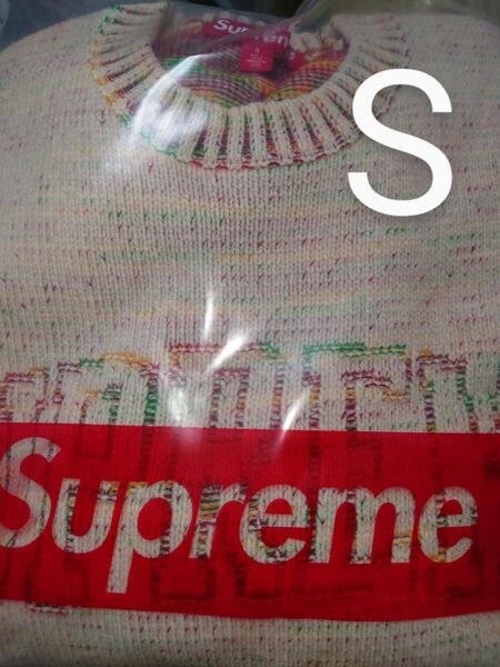 S Supreme Contrast Arc Sweater White