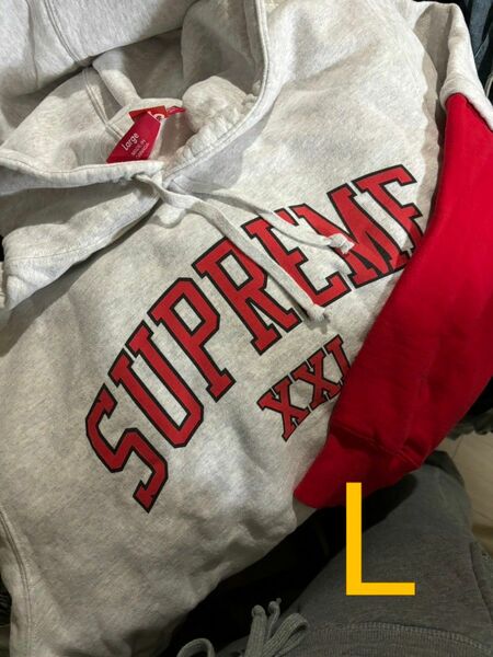 【週末限定価格】L Supreme XXL Hooded Sweatshirt Ash Grey