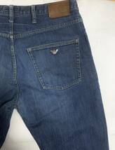 ARMANI JEANSアルマーニジーンズ　デニムパンツ　ストレッチ　インディゴ　立体ロゴ　W34_画像6