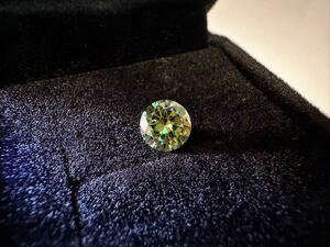 モアサナイト ダークイエロー 黄色 1.0CT 6.5mm ルース 裸石 証明書付き 人工ダイヤモンド モアッサナイト