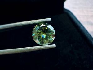 モアサナイト グリーン 緑 1.0CT 6.5mm ルース 裸石 証明書付き 人工ダイヤモンド モアッサナイト