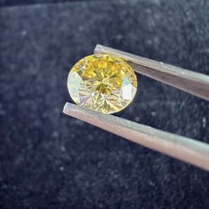モアサナイト 黄色 ビビッドイエロー 1.0CT 6.5mm ルース 裸石 証明書付き 人工ダイヤモンド モアッサナイト