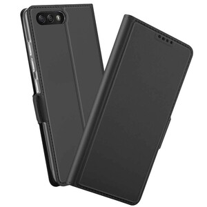 ASUS ZenFone 4 ZE554KL 手帳型ケース カバー ケース 定期入れ ポケット シンプル スマホケース ブラック