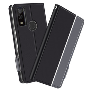 arrows We F-51B FCG01 スマホケース 手帳型ケース カバー ツートンカラー ストラップ付き シンプル スマホケース ブラック＆グレー