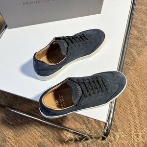 Brunello Cucinelli　ブルネロクチネリ イタリア　メンズ　シューズ　靴　スエード スニーカー カジュアル　ブラック　サイズ選択可能