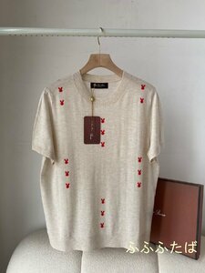 新品 ロロピアーナ Loro Piana ニット カットソー 丸首 カシミヤ　Tシャツ　レディース ベージュ　サイズ選択可能　