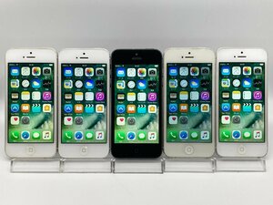 【中古・ジャンク】まとめ売り5台 液晶画面浮き 色ムラ 他 Apple iPhone5 au NW利用制限〇 本体 A-26727