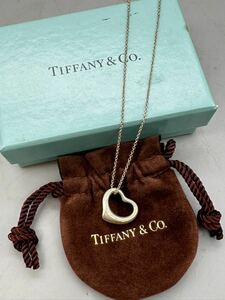 Y03115　TIFFANY&Co. ティファニー オープンハート ネックレス シルバー 925 アクセサリー 