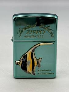 Y03053　　ZIPPO ジッポー ツノダシ zanclus cornutus 熱帯魚 グリーン オイルライター