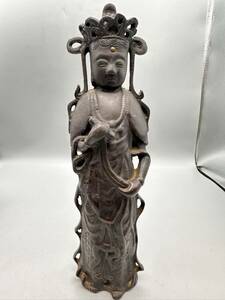 Y03098 時代物 古銅 観音像 仏像 中国 朝鮮 古玩 仏教美術 古美術　