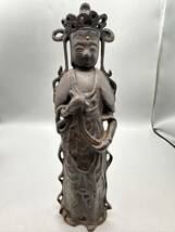 Y03098 時代物 古銅 観音像 仏像 中国 朝鮮 古玩 仏教美術 古美術　_画像1