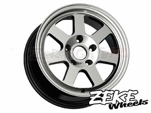 送料E★ゼロファイターZEKEハイパーシルバー 15x7J+35 PCD100/4H★ジークEG6 EF9 EJ1 EF8 DA6 DC2 EK4シビック インテグラCR-X JDM USDM90