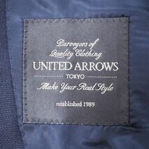 【美品】 ユナイテッドアローズ UNITED ARROWS 4-DB036 高級 タスマニア プレミアムウール テーラード ジャケット ネイビー 50 XL メンズ_画像7