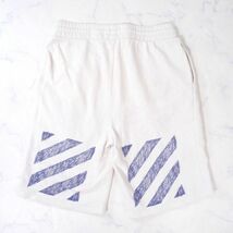 オフホワイト OFF WHITE 4-ZB041 スウェット ハーフパンツ ロゴ ホワイト S 国内正規品 イーストランドタグ メンズ_画像3