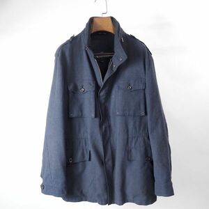 1円スタート☆アクアスキュータム AQUASCUTUM M3-YG094 英国ブランド ミリタリー ジャケット ブルゾン ネイビー L メンズ