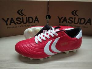 ヤスダ YASUDA サッカーシューズ サッカースパイク LIGARESTA Pro-aw YSD-S24.002 RED/WHT 27,0cm 人工皮革(マイクロファイバー)