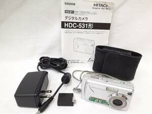 【中古】 HITACHI 日立 HDC-531 カメラ本体 充電器 取説 付き 通電未確認 ジャンク ／ デジカメ シルバー【3832】