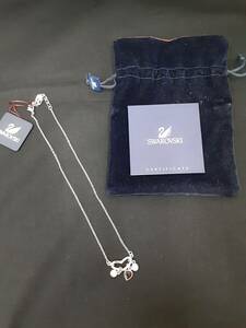 【中古】SWAROVSKI スワロフスキー ネックレス ハート シルバー レッド ／ アクセサリー レディース【6385】