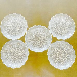 ガラス皿5枚セット　レトロ　アンティーク　 食器 銘々皿