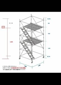 ローリングタワー足場　1式　クサビAタイプ 信和　平和技研　単管パイプ　カチコミ　アウトリガー　全国発送可能