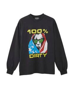 新品 希少！HYSTERIC GLAMOUR × SONIC YOUTH 長袖Tシャツ【100%DIRTY】黒Ｍ