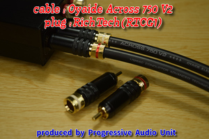 □□ Oyaide Across 750 V2＋RCA Gp_plug（RTCG1）/0.70m×2本（Oyaide SS-47仕様）