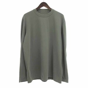 DEVOA コットン クルーネック L/S 長袖 カットソー カーキ メンズ3