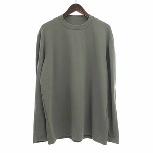 DEVOA コットン クルーネック L/S 長袖 カットソー カーキ メンズ3の画像1