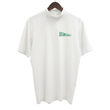 BEAMS GOLF ゴルフ スムース モックネック 半袖 Tシャツ ホワイト メンズM_画像1