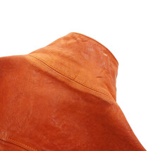 【特別価格】BACKLASH MAXSIX ジャパンカーフ製品染め襟付き レザージャケット オレンジ メンズM_画像9