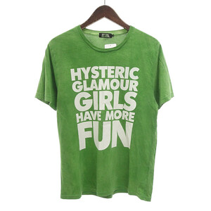 【特別価格】HYSTERIC GLAMOUR TITLE pt T-SH プリント 半袖 Tシャツ グリーン メンズM