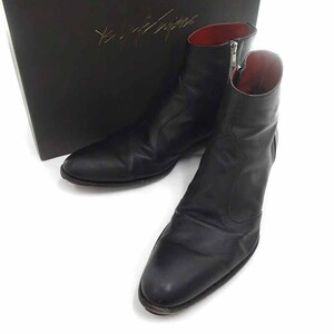 【特別価格】YS YUJI SUGENO Side Zip Heel Boots サイドジップレザーブーツ ブラック メンズ44