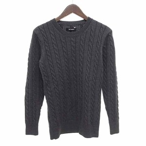 【特別価格】1 PIU 1 UGUALE 3 17AW CABLE CREW KNIT ケーブル クルーネック ニット チャコール メンズ3