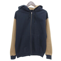 【特別価格】N.HOOLYWOOD 19AW BICOLOR ZIP UP HOODIE ジップアップ パーカー ネイビー×ベージュ メンズ36_画像1