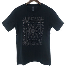 【特別価格】WJK paisley studs ペイズリー スタッズ 半袖 クルーネック Tシャツ ブラック メンズS_画像1