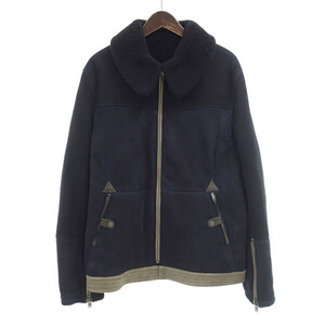 【PRICE DOWN】NIGEL CABOURN 20AW CLOSED リバーシブル レザー ムートン ジャケット ネイビー メンズL