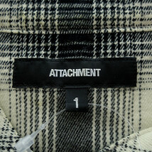 【特別価格】ATTACHMENT 超長綿 ネル チェック チュニック 長袖 シャツ ブラック／ホワイト メンズ1_画像3