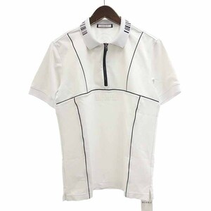 【特別価格】MARKLONA GOLF ゴルフ ハーフジップ 半袖 Tシャツ ホワイト メンズ46