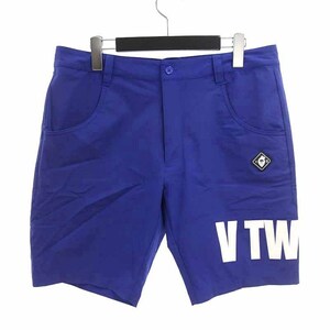 【PRICE DOWN】V12 SEA SHORTS ゴルフ ロゴプリント シー ショーツ ショート パンツ ブルー メンズL