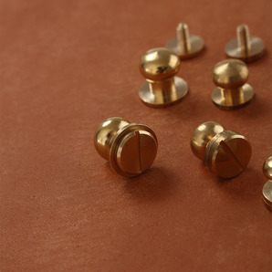 レザークラフト 真鍮金具 Brass ネジ式 ギボシ 頭直径8mm 5個セットの画像10