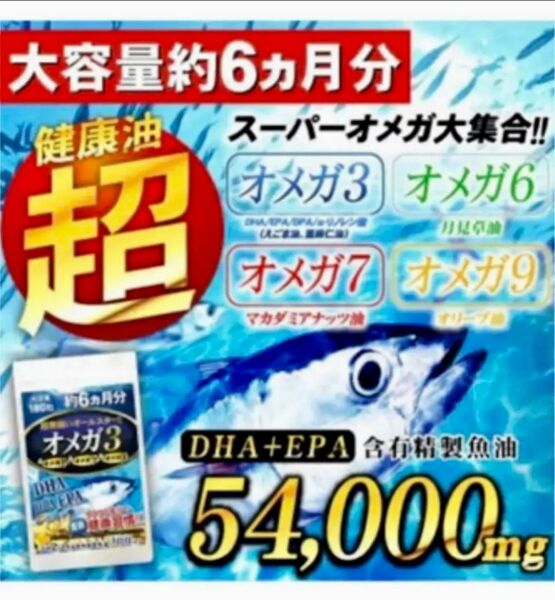 物忘れや認知機能が気になる方に。オメガ3 DHA EPA 6ヶ月　大容量