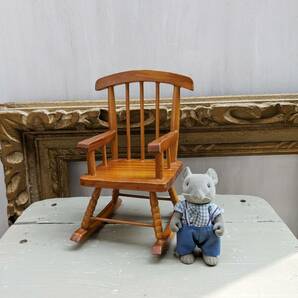 ドール用　ロッキングチェア　木製　ミニロッキングチェア　人形用　ミニチュア家具　椅子　チェア