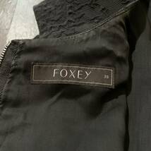 M ☆ 高級エレガント服 '日本製' FOXEY フォクシー 極上!!レースデザイン ロング ノースリーブ ワンピース size:38 レディース 婦人服 BLK_画像7