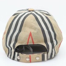 IT2S0OS1UTQW 即決 本物 BURBERRY バーバリー TBロゴ ストライプ ベースボール キャップ 8011952 帽子 ベージュ メンズ レディース サイズS_画像2