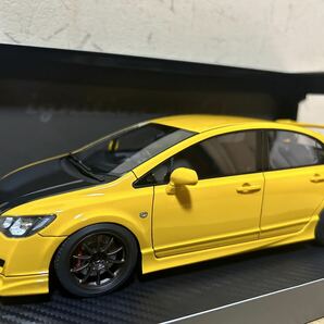 イグニッションモデル 1/18 HONDA CIVIC FD2 TYPE R YELLOW ホンダ シビック タイプR イエロー ignition model IG2831の画像5