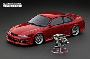 1円スタート イグニッションモデル 1/18 ニスモフェスティバル限定　VERTEX s14 SILVIA RED IGNITION MODEL　シルビア　エンジン付