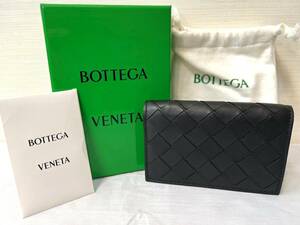 60-199494-752 1円～ 美品 BOTTEGA VENETA ボッテガヴェネタ コインケース マキシ イントレチャート ブラック 黒