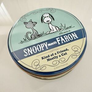 ★スヌーピー & ファーロン チョコレートの空き缶★SNOOPY meets FARON 小物収納　丸缶